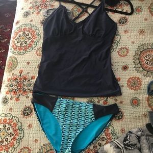 Athleta tankini bikini set size large